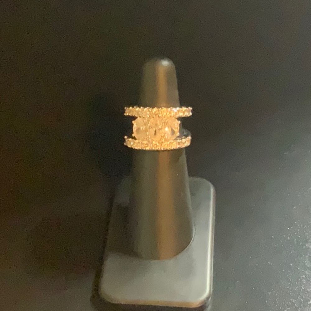Silver and CZ ring size 5